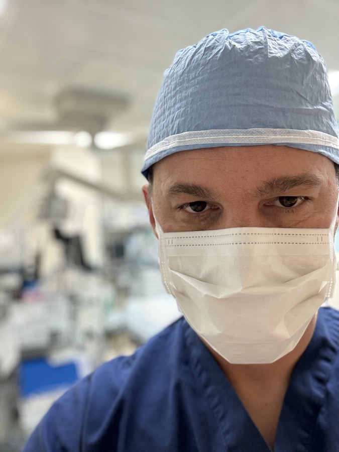 Brian Wallace, PA-C, in the operating room